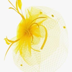 💛🐎 Chic Yellow Mesh Fascinator 🐎💛